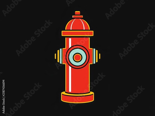 Minimalist design of a fire hydrant with a bold outline, hydrant icon, || fire safety