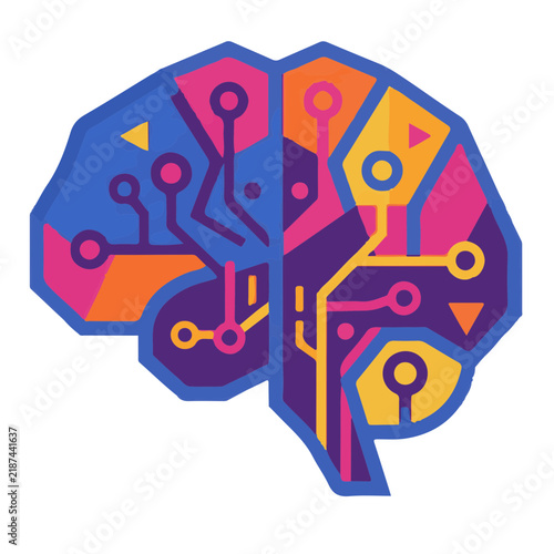 Artificial Intelligence AI Icon Set – Modern Technology and Machine Learning Symbols