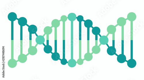 Bild auf Leinwand Abstract double helix DNA structure in green and teal shades