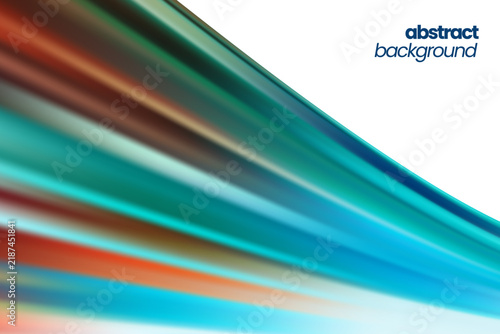 Dynamic Curved Speed Motion Lines Abstract Background with Deep Teal Turquoise Cyan Blue and Rust Orange Streaks