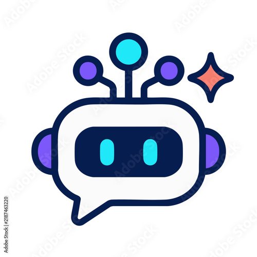 AI Chatbot Flat Vector Icon