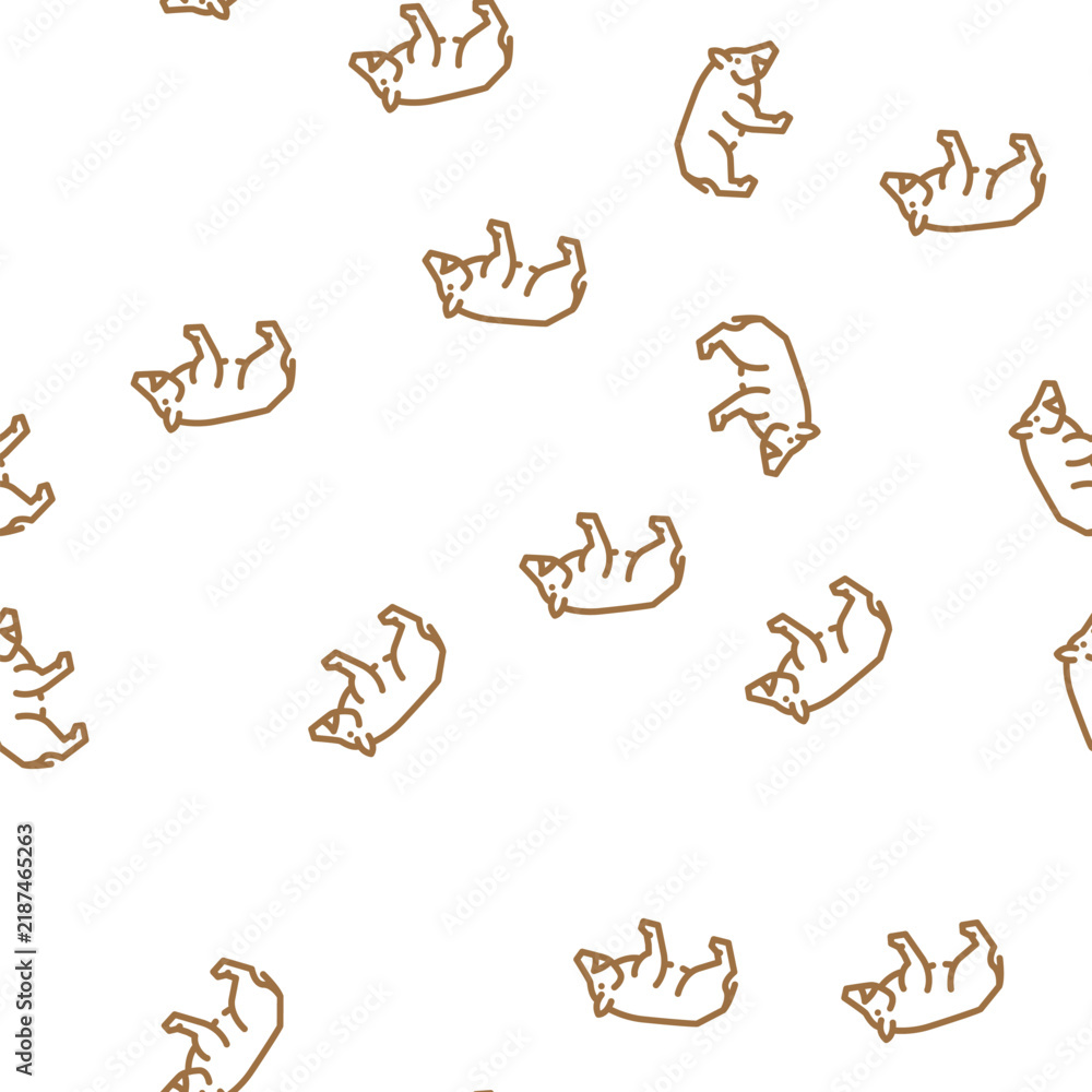 Fototapeta premium boar animal vector seamless pattern boar animal sign illustration