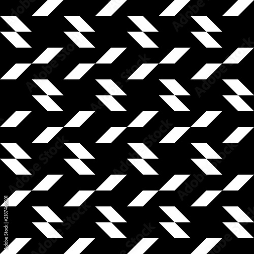 Seamless pattern with geometric motifs in black and white