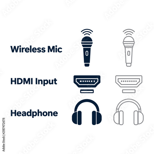 Wireless Audio Interface Icons