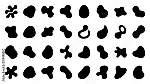 Collection of unique abstract blob shapes