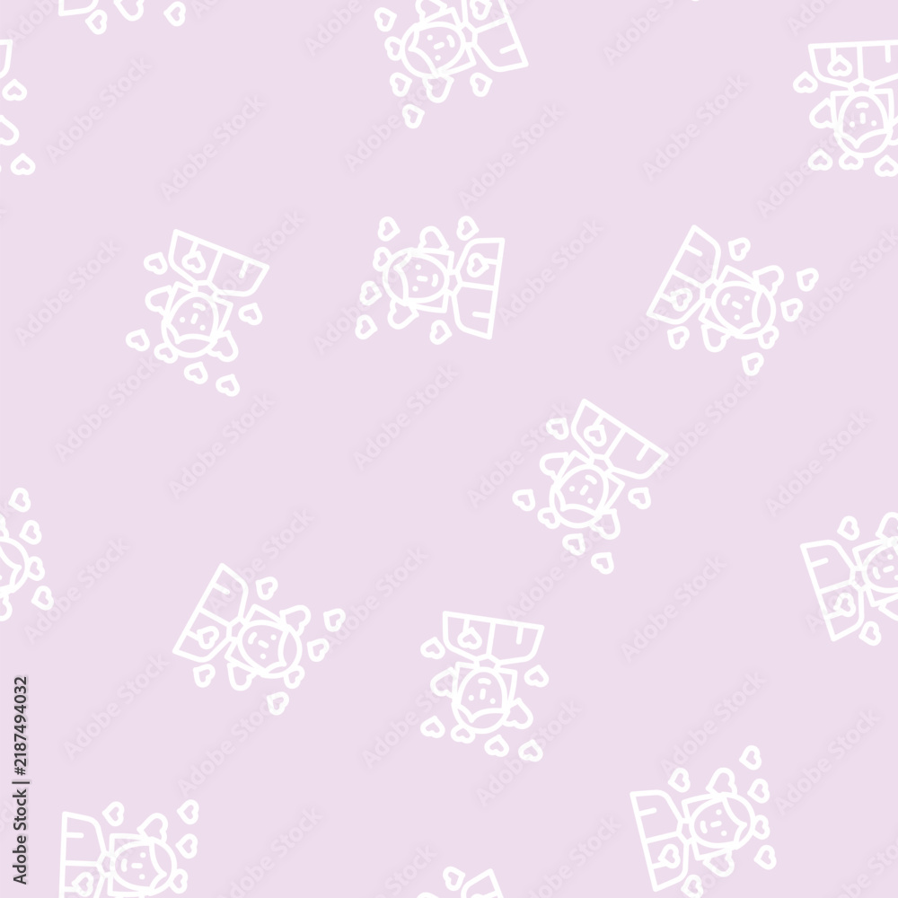 Obraz premium girl in love line seamless pattern girl in love thin line illustration