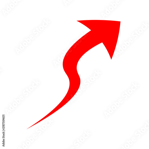 red cute curve arrow icon