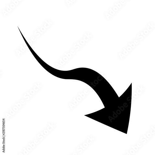 black cute curve arrow icon
