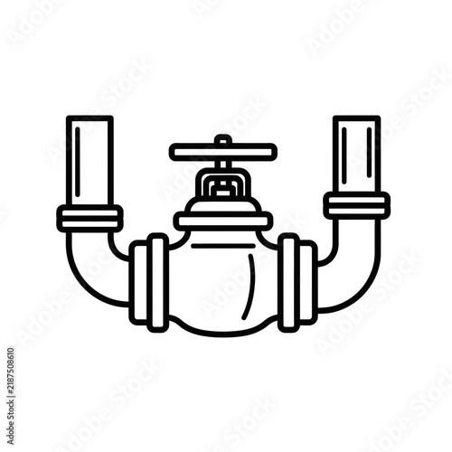 Industrial Pipe Valve Icon Vector Illustration