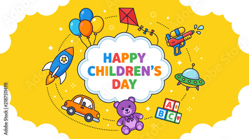 Happy Childrens Day Toy Celebration
