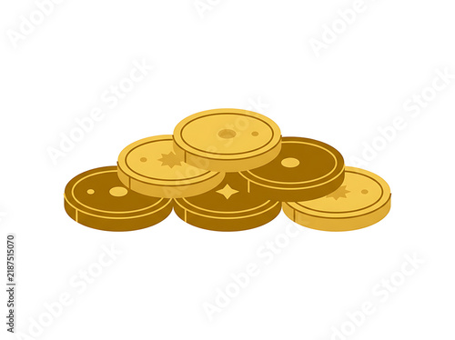 Stacked Golden Coin Illustration with Star Designs on Transparent Background transparent background