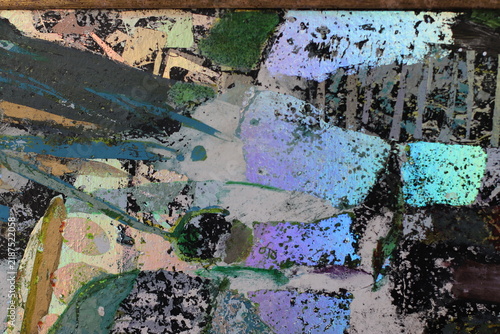 Colorful abstract painting in mixed media
