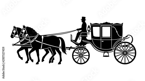 Foto Horse-Drawn Carriage Silhouette Vector