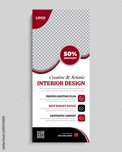 Creative Interior Design Agency Roll Up Banner Standee Template Design