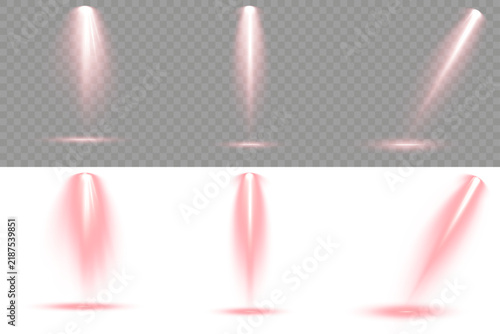 Set of wide stage spotlights, for theater production.