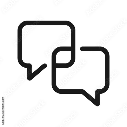 Foto Two overlapping speech bubbles icon, vector illustration isolated on white backg