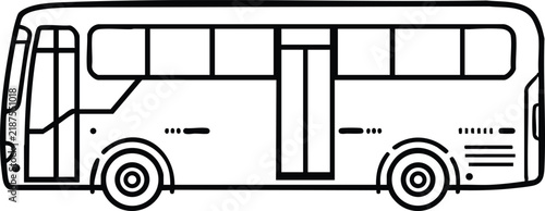 Side View of a City Bus Outline