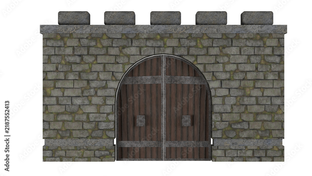 Fototapeta premium Gate Castle Walls Medieval Fortress Stone Entrance