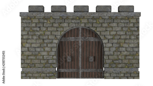 Quadro su tela Gate Castle Walls Medieval Fortress Stone Entrance