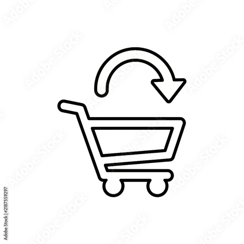 Shopping Cart Return Icon, E-commerce and Online Shopping Symbol