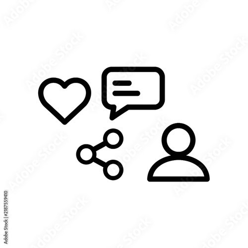 Social Media Engagement Icons: Like, Comment, Share, and User Profile
