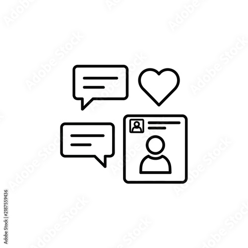 Social Media Engagement Line Icon Set