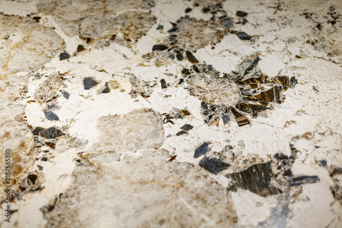 Cuadro en lienzo Crystalline Granite Stone with Dark Mineral Inclusions