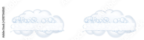 Foto White soapy foam bubbles frame with soft light texture for bath cleaning hygiene design visual marketing