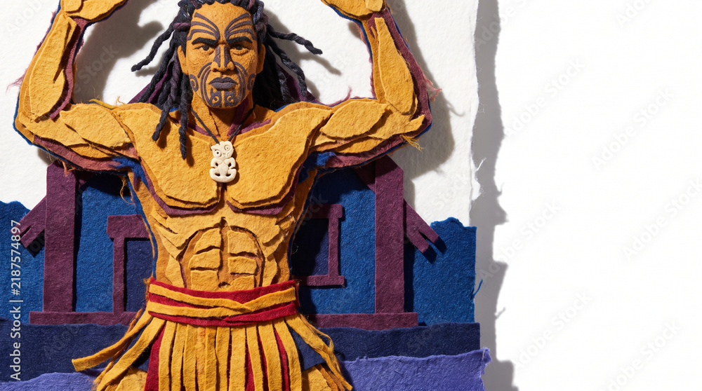 Fototapeta premium Maori warrior performing traditional haka dance 