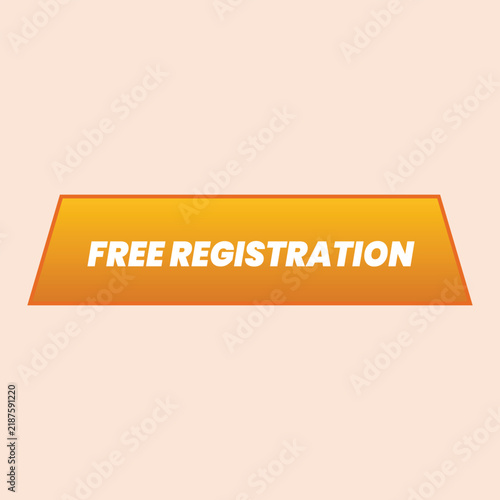 Orange Gradient Trapezoid Free Registration Web Button Vector