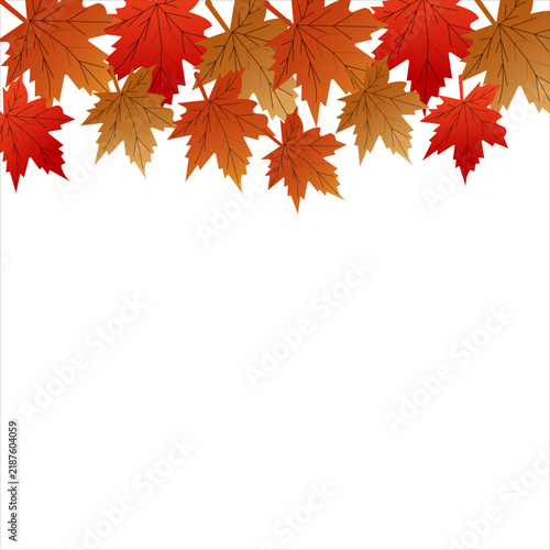 Autumn Maple Leaves Border Frame Background Vector for Thanksgiving Design. Resizable and editable, EPS 10.