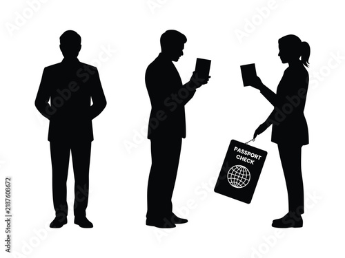 Passport Check at Airport Security Illustration
