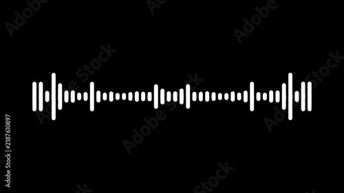 Podcast audio frequency signal meter, audio waveform spectrum animation, Abstract audio wave digital frequency, line audio wave visualization, music sound wave animation on black screen. 4k video