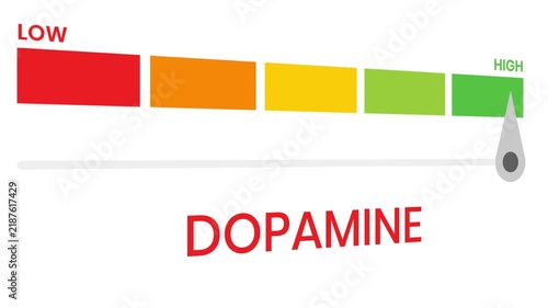 Dopamine gauge level 4k animation progress indicator  from low to high