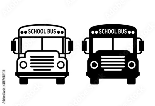 School bus vector icon on white background