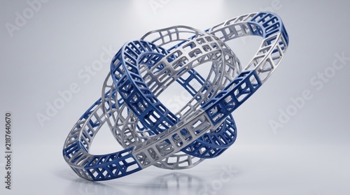 A complex three dimensional geometric sphere structure serving as an elegant and modern blue abstract background design