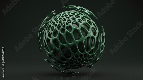 An intricate organic form emerges from darkness showcasing a captivating interplay of light and shadow