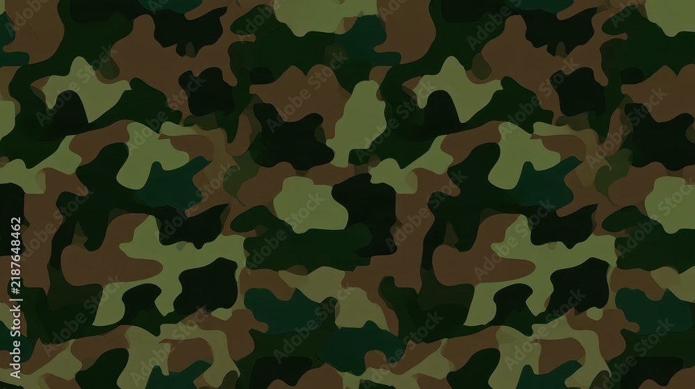 Fototapeta premium Seamless military woodland camouflage pattern for uniform design and digital backgrounds