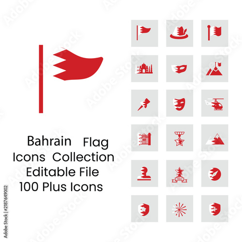 Bahrain flags icons 18 styles