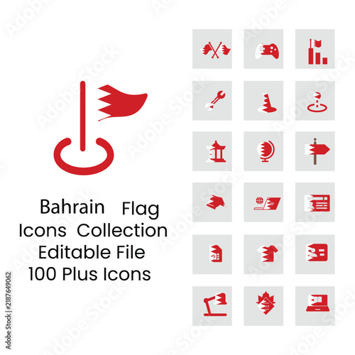 Bahraini flag icon new designs