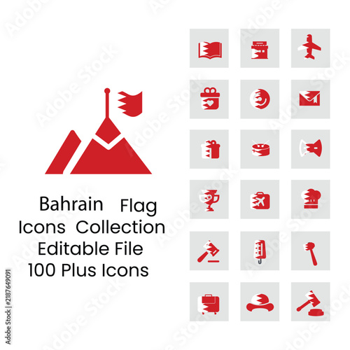 Bahrains flags icons in new