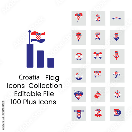Croatia flag icons in new design