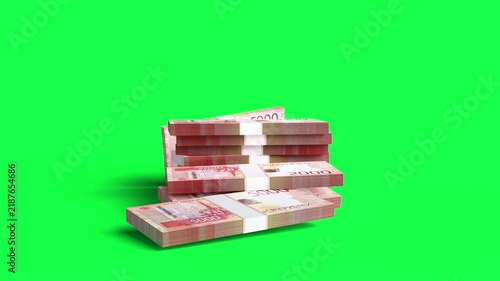Russian Ruble Money Rain | 4K 3D Animation | Green Screen VFX