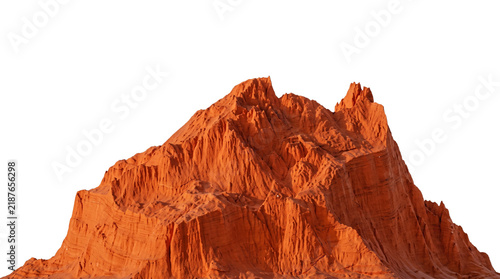Orange desert mountain landscape, 3d rendered rocky terrain for games or architectural visualization.