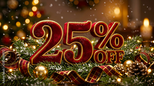 Obraz na płótnie 3D Velvet 25 Off Text Effect