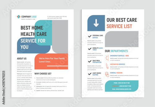 Modern Home Healthcare Services flyer Template for Nursing