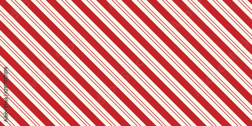 Red cream candy cane stripes form a seamless diagonal pattern