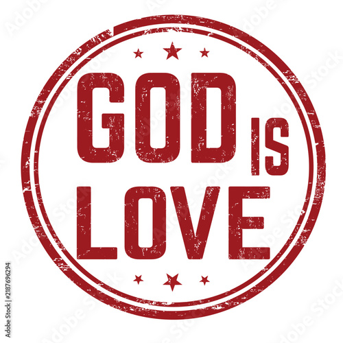God is love vintage round rubber stamp
