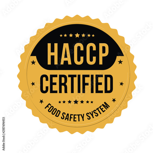 HACCP certified golden badge label emblem