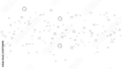 Foto Fine Rain Overlay Texture, Tiny Transparent Water Droplets Isolated on White Bac